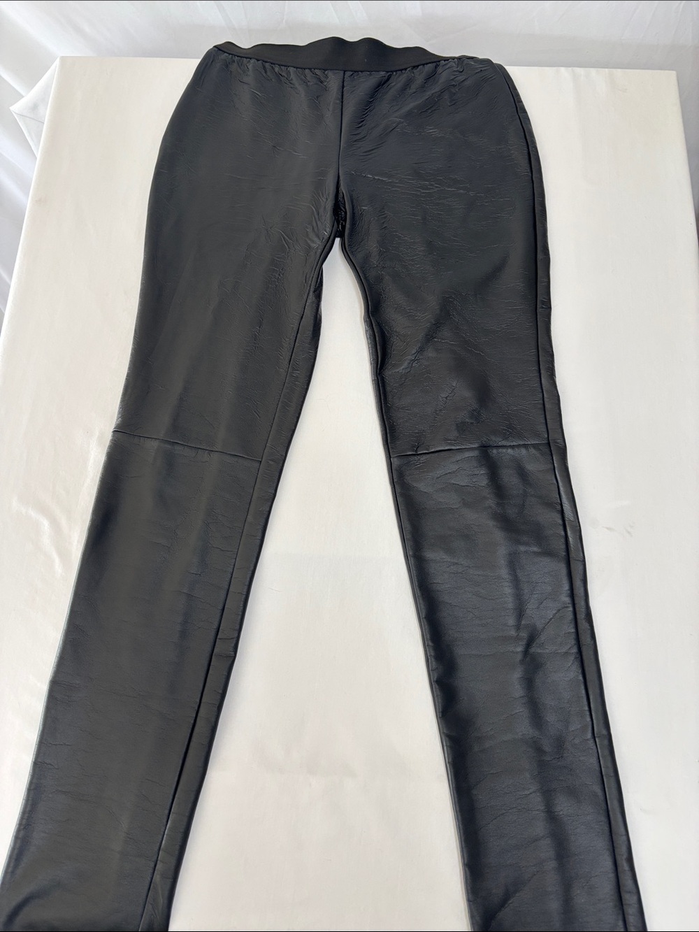 Emerson Fry Black Faux Leather Coated Skinny Pants Leggings Size Medium USA